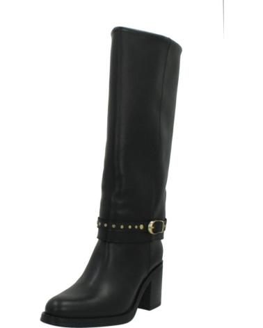 ALPE BOTAS ALTAS LEYLA DE PIEL NEGRAS CON TACHUELAS NEGRO