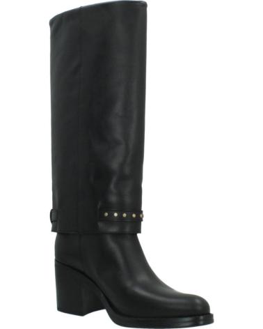 ALPE BOTAS ALTAS LEYLA DE PIEL NEGRAS CON TACHUELAS NEGRO