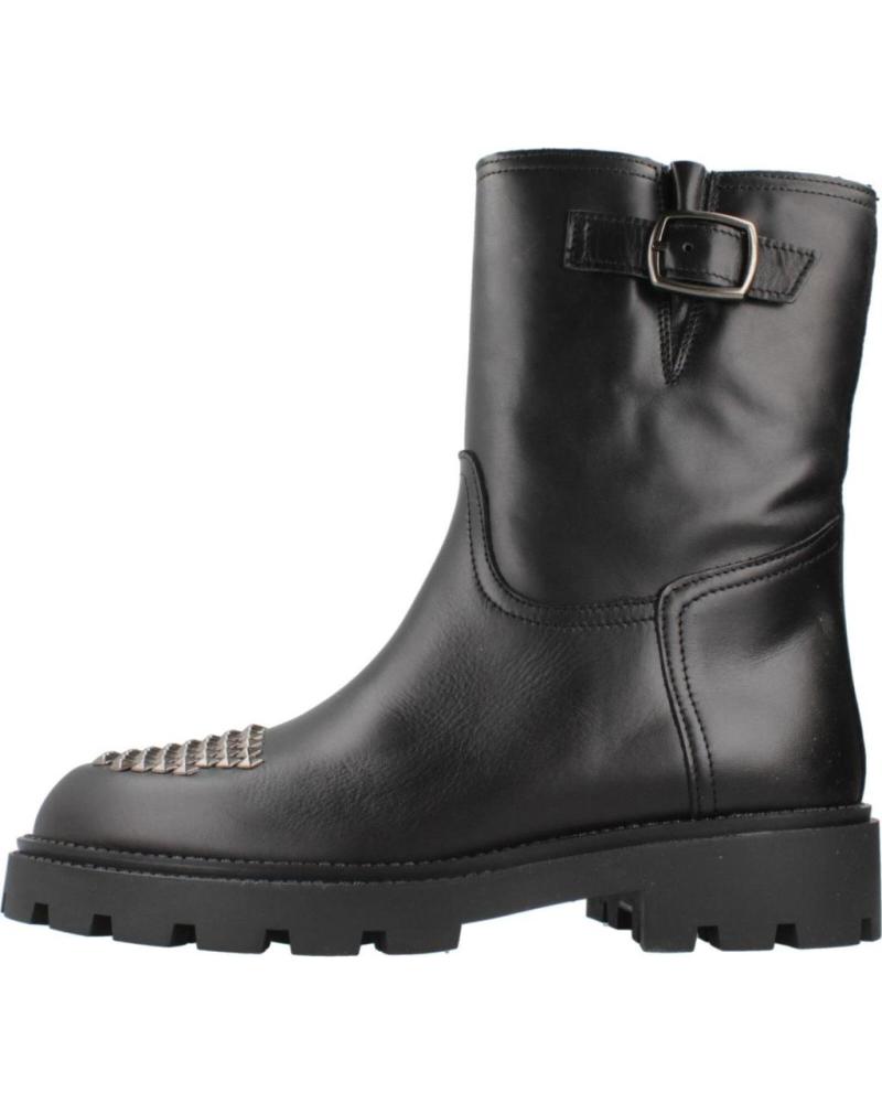 BOTTINES ALPE AGNES NOIRES AVEC CLOUS DORÉS ET BOUCLE NEGRO