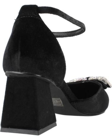 MENBUR SAMT-PUMPS MIT BLOCKABSATZ UND QUADRATISCHER SCHNALLE - MODELL 259310W01M SCHWARZ BLACK