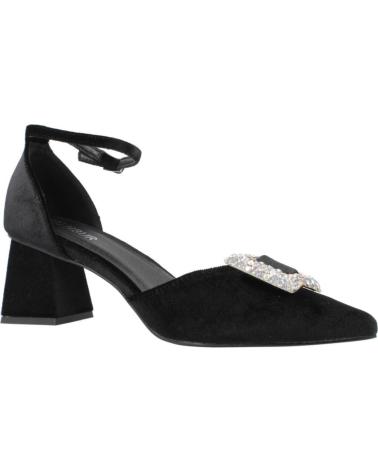 MENBUR SAMT-PUMPS MIT BLOCKABSATZ UND QUADRATISCHER SCHNALLE - MODELL 259310W01M SCHWARZ BLACK