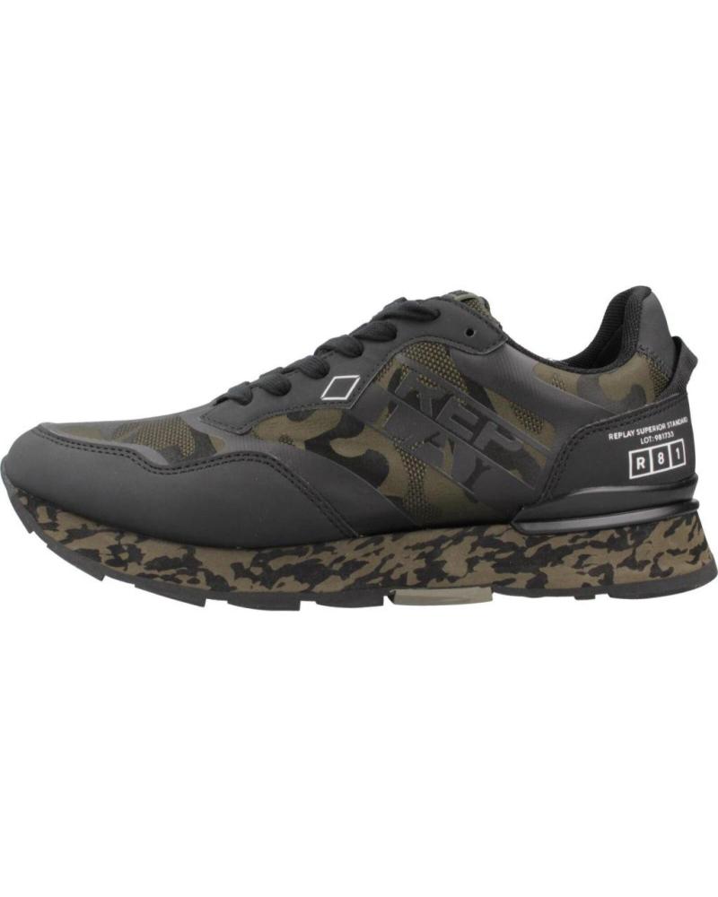 REPLAY RS680090T - BASKETS CASUAL CAMOUFLAGE NOIR/VERT HOMME CMGRN