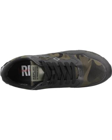 REPLAY RS680090T - BASKETS CASUAL CAMOUFLAGE NOIR/VERT HOMME CMGRN