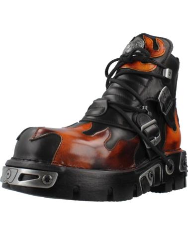 NEW ROCK ANKLE BOOTS SCHWARZ MIT FLAMMEN UND SCHNALLEN NEGRFGO