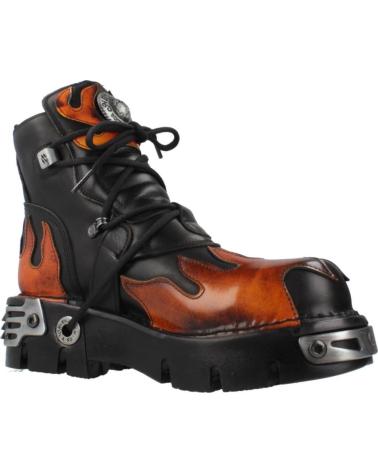 NEW ROCK ANKLE BOOTS SCHWARZ MIT FLAMMEN UND SCHNALLEN NEGRFGO