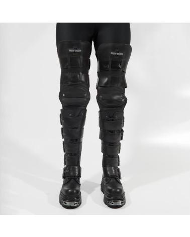 BOTAS ALTAS NEW ROCK METALLIC PRETAS COM FIVELAS NEGRO