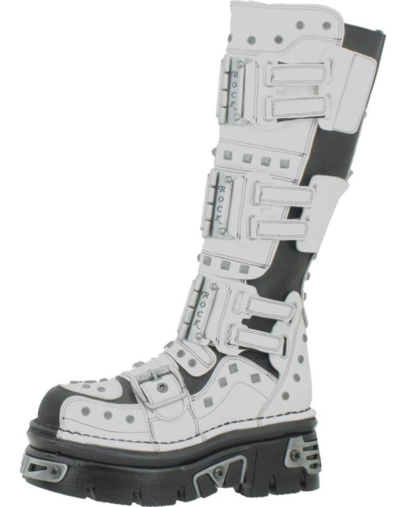 NEW ROCK STIEFEL M800 C2 HIGH METALLIC WEISS UND SCHWARZ BLANGRO