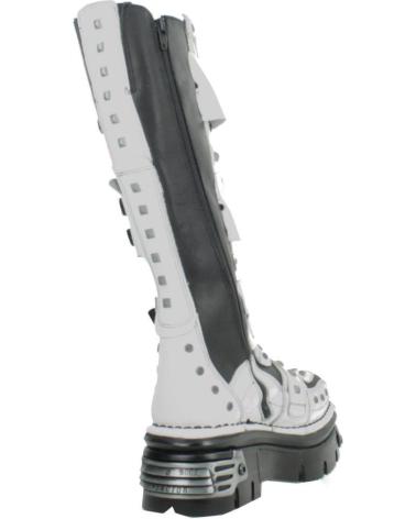 NEW ROCK STIEFEL M800 C2 HIGH METALLIC WEISS UND SCHWARZ BLANGRO