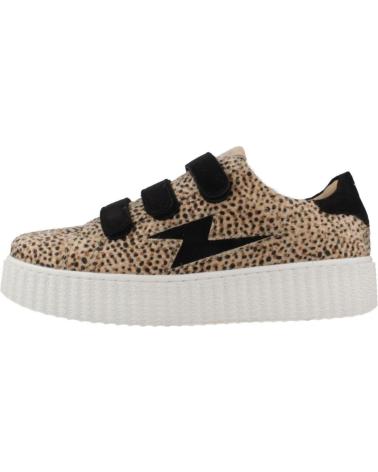 SNEAKERS VANESSA WU SOPHIE STAMPA ANIMALIER BEIGE CON CHIUSURA A VELCRO E FULMINE LATERALE BEIGE