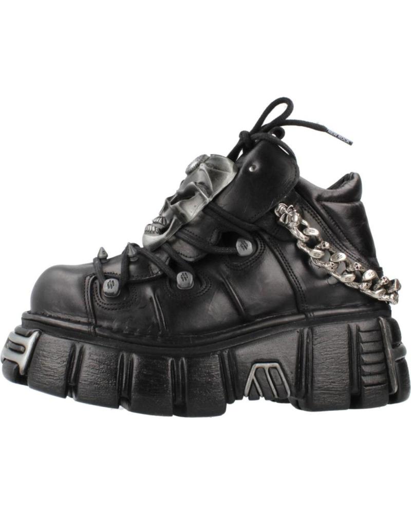 NEW ROCK SNEAKERS CON ZEPPA MODELLO M.1491-S1 NERE NEGRO