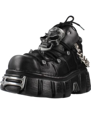 NEW ROCK SNEAKERS CON ZEPPA MODELLO M.1491-S1 NERE NEGRO