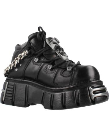 NEW ROCK SNEAKERS CON ZEPPA MODELLO M.1491-S1 NERE NEGRO