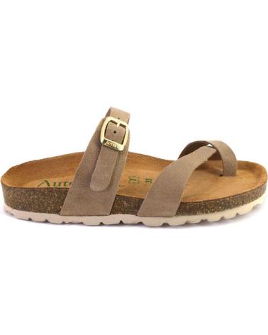 AUTENTI 3572 MULES DE PIEL CON HEBILLA Y DEDO TAUPE TAUPE