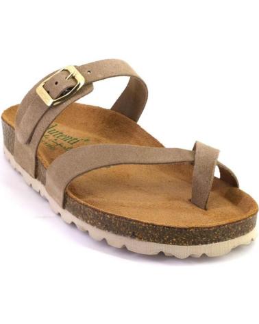 AUTENTI 3572 MULES DE PIEL CON HEBILLA Y DEDO TAUPE TAUPE