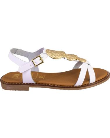 OH MY SANDALS 5767 SANDALI IN PELLE BIANCHI CON ORNAMENTO DORATO BLANCO