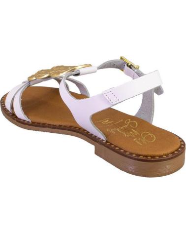 OH MY SANDALS 5767 WHITE LEATHER SANDALS WITH GOLD EMBELLISHMENT BLANCO