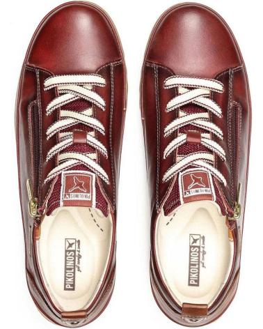 PIKOLINOS 6979 SAPATOS DE ATACADORES EM PELE BORDÔ BURDEOS