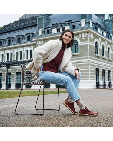 PIKOLINOS 6979 SAPATOS DE ATACADORES EM PELE BORDÔ BURDEOS