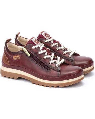 PIKOLINOS 6979 SAPATOS DE ATACADORES EM PELE BORDÔ BURDEOS