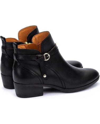 PIKOLINOS 8901C1 BLACK LEATHER ANKLE BOOTS FOR WOMEN NEGRO