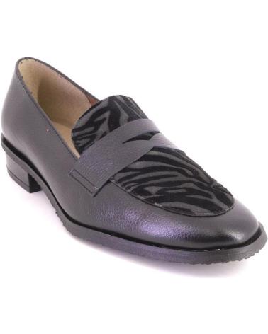 DUIT 1050 MOCASSINS EN CUIR NOIR AVEC DÉTAIL AVANT NEGRO