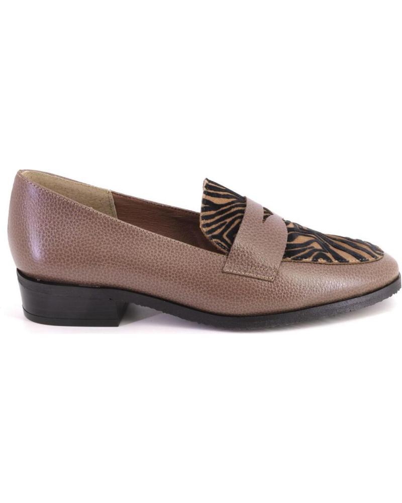 MOCASSINS DUIT 1050 EM PELE TAUPE COM DETALHE ANIMAL PRINT TAUPE