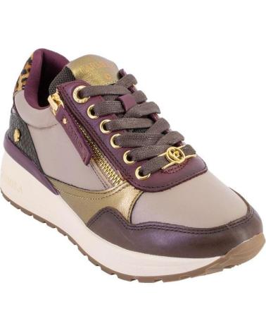 CARMELA 162442 CASUAL LEATHER SNEAKERS IN BURGUNDY BURDEOS