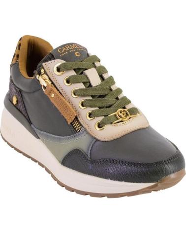 CARMELA 162442 CASUAL LEATHER SNEAKERS IN KHAKI KAKI