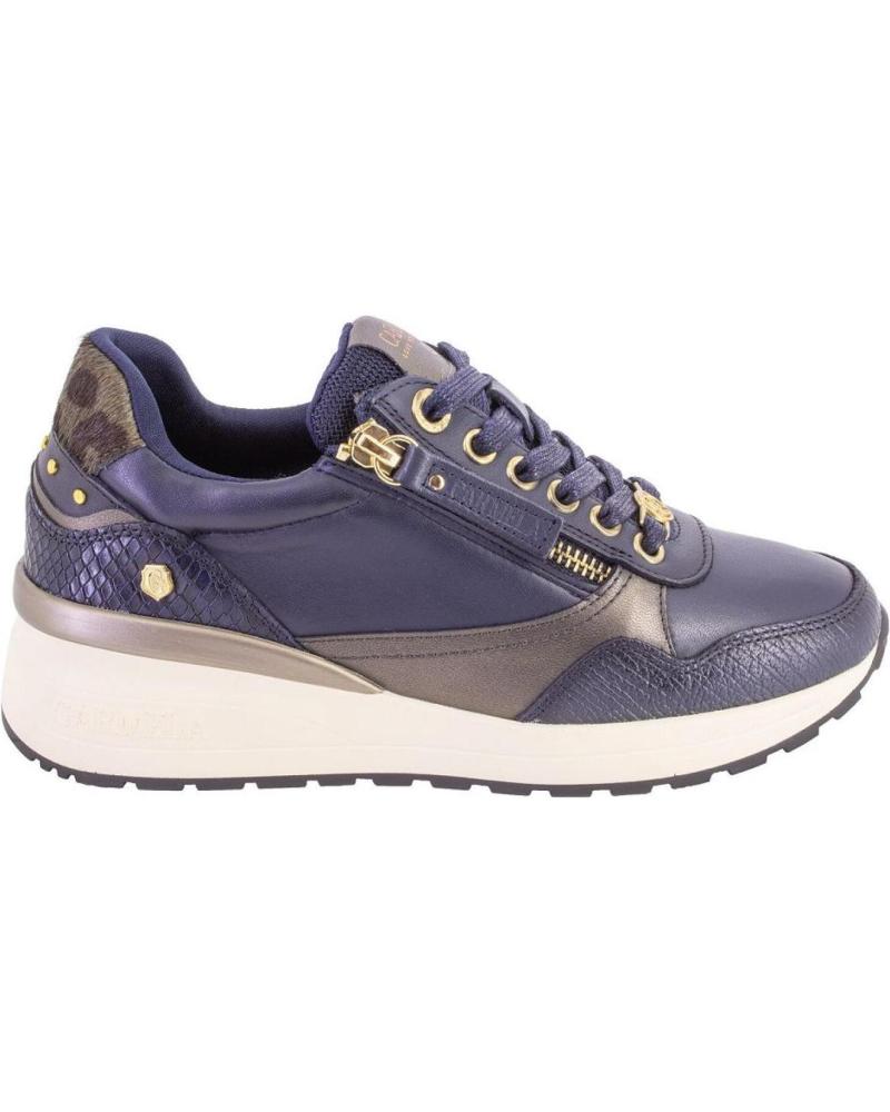 CARMELA 162442 CASUAL LEATHER SNEAKERS IN NAVY BLUE AZUL MARINO