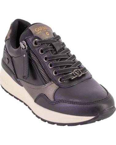 CARMELA 162442 BLACK LEATHER CASUAL SNEAKERS WITH CONTRASTING DETAILS NEGRO