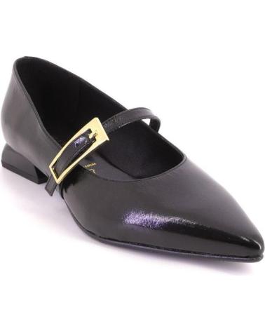 CHAUSSURES MARY JANE DANIELA VEGA 2718 NOIRES À BOUT POINTU ET BOUCLE DORÉE NEGRO