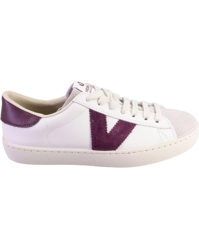 VICTORIA 1126142 WHITE CASUAL SNEAKERS WITH BORDEAUX DETAILS BLANCO Y BURDEOS