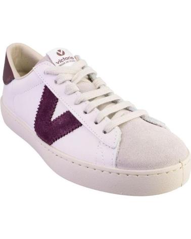 VICTORIA 1126142 WHITE CASUAL SNEAKERS WITH BORDEAUX DETAILS BLANCO Y BURDEOS