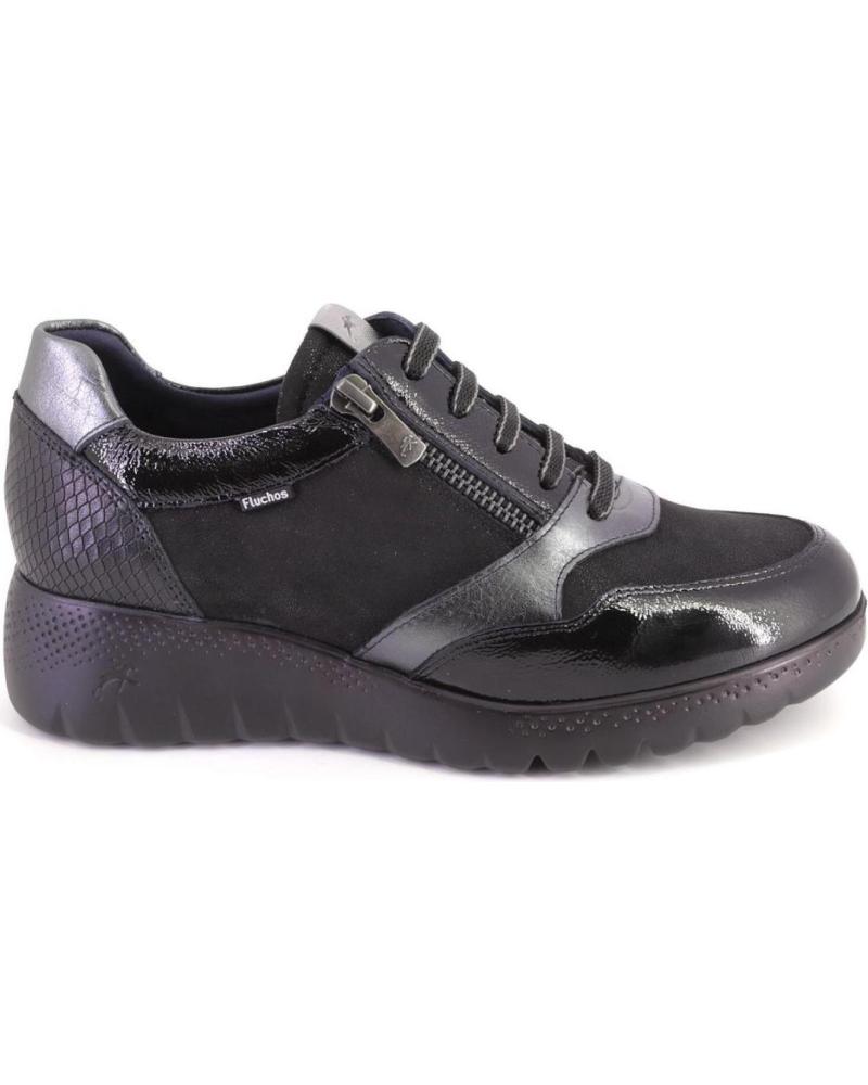 FLUCHOS F2248 CASUAL SNEAKER AUS SCHWARZEM LEDER MIT REISSVERSCHLUSS NEGRO