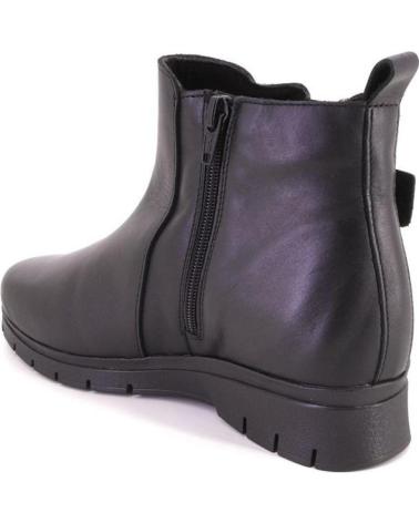 VALERIAS 2389 SCHWARZE LEDERSTIEFELETTEN MIT ZIERSCHNALLE UND SEITLICHEM REISSVERSCHLUSS NEGRO