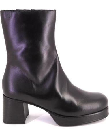 STIVALETTI VALERIAS 2407 IN PELLE NERA CON PLATEAU NEGRO