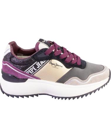 PEPE JEANS PLS600028 SCARPE DA GINNASTICA GRIGIO E BORDEAUX GRIS Y BURDEOS