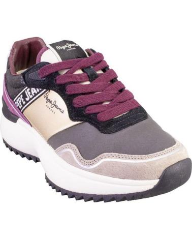 PEPE JEANS PLS600028 SCARPE DA GINNASTICA GRIGIO E BORDEAUX GRIS Y BURDEOS