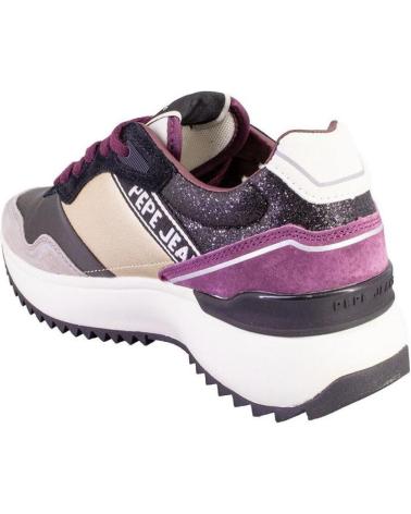 PEPE JEANS PLS600028 SCARPE DA GINNASTICA GRIGIO E BORDEAUX GRIS Y BURDEOS