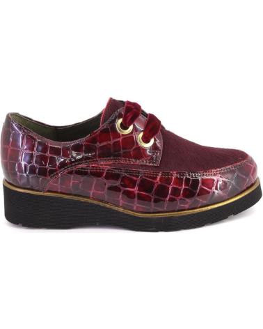 NIVAL ANGEL POTRO - ZAPATOS DE CORDONES BURDEOS CON EFECTO COCODRILO BURDEOS