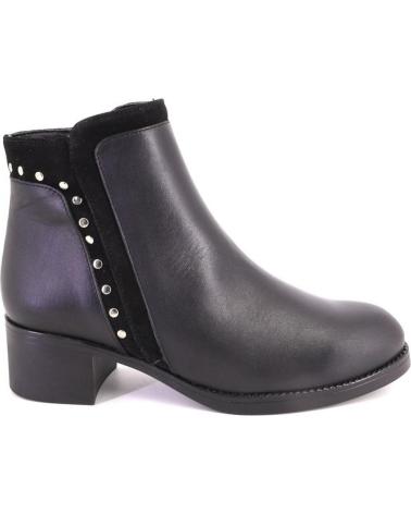 STIVALETTI IN PELLE NERA DESIREÉ KRIM3 CON BORCHIE NEGRO