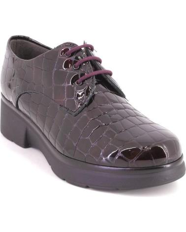 PITILLOS 10751 BURGUNDY LACE-UP CROCODILE EFFECT SHOES BURDEOS