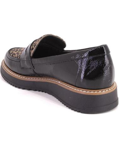 PITILLOS MOKASSINS 10762 SCHWARZ LACKLEDER MIT ANIMAL-PRINT NEGRO