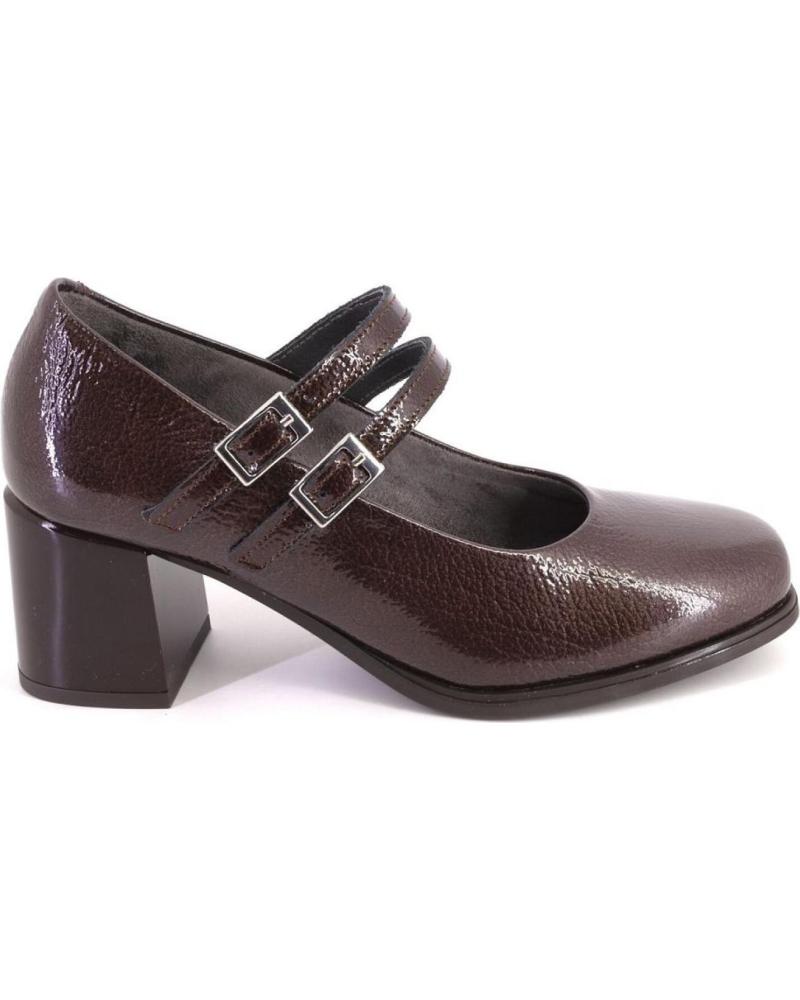 PITILLOS 10831 MARY JANES IN BRAUN LACK MIT DOPPELSCHNALLE MARRON