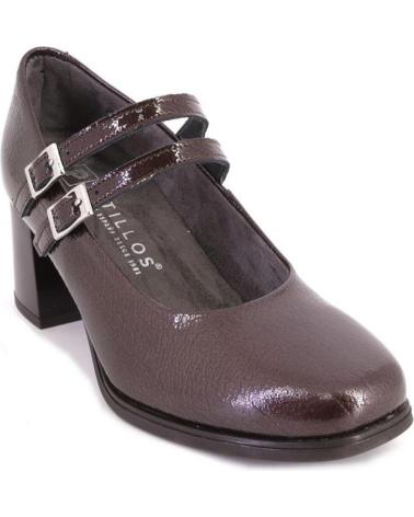 PITILLOS 10831 MARY JANES IN BRAUN LACK MIT DOPPELSCHNALLE MARRON