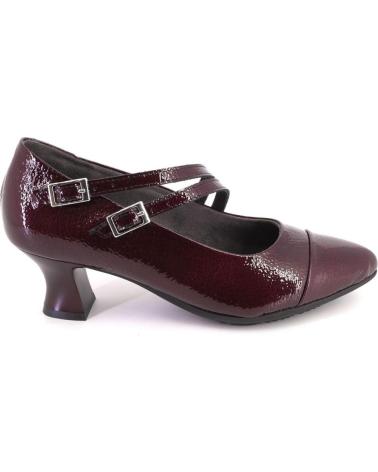 PITILLOS 10852 PATENT BURGUNDY MARY JANES WITH CRISS-CROSS STRAPS BURDEOS