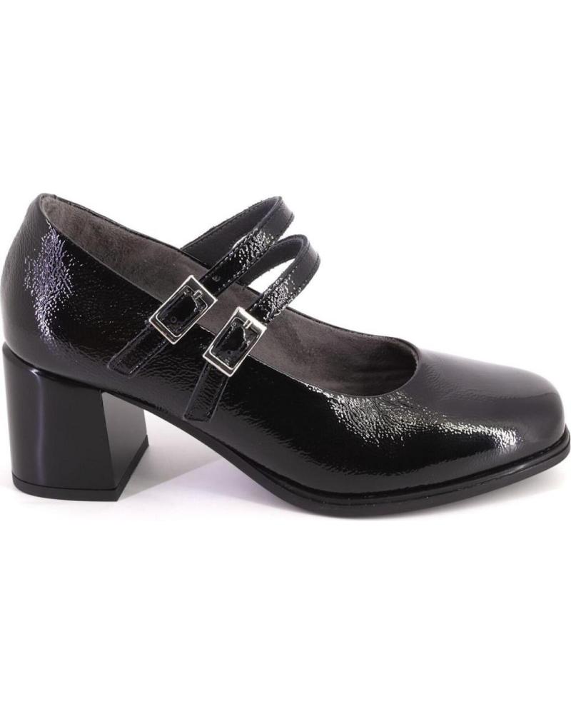 PITILLOS 10831 LACKLEDER MARY JANES SCHWARZ MIT DOPPELRIEMEN UND BLOCKABSATZ NEGRO