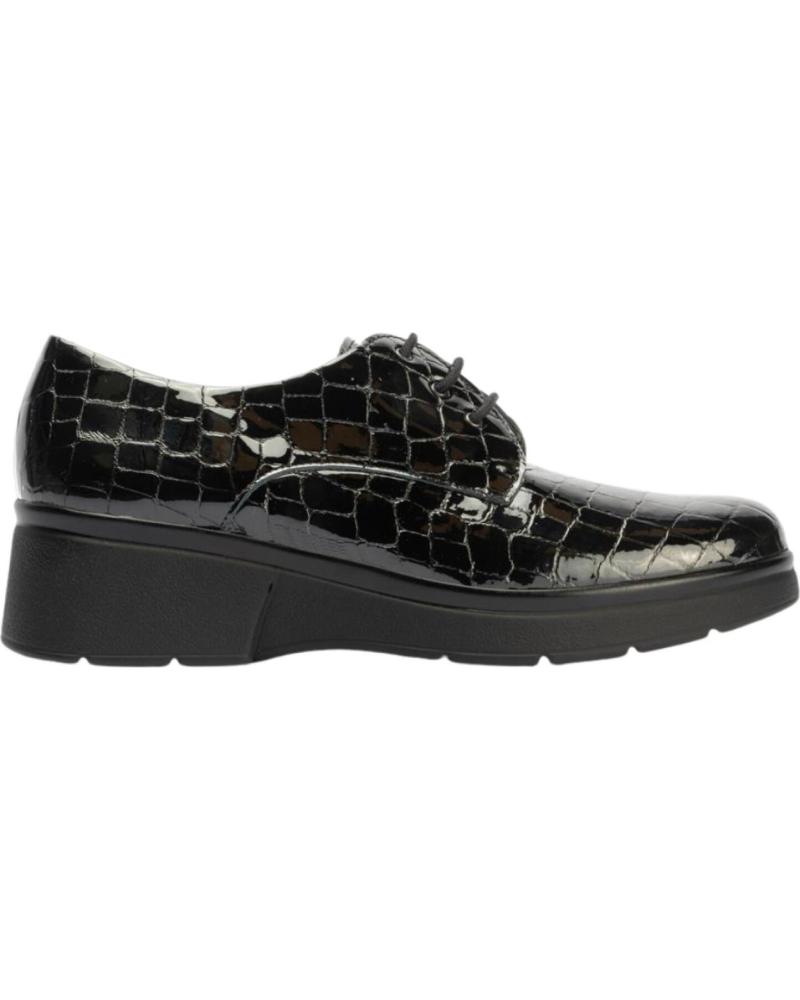 PITILLOS BLUCHER SHOE 10751 BLACK WITH PLATFORM CROCODILE EFFECT NEGRO