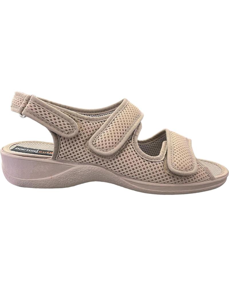 SANDALES D`CUTILLAS TOILE VELCRO MARRON CLAIR MODÈLE 21739 MARRóN