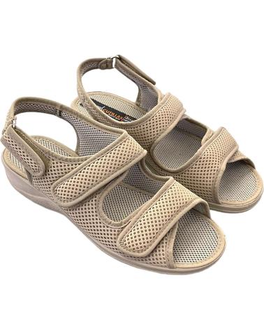 SANDALES D`CUTILLAS TOILE VELCRO MARRON CLAIR MODÈLE 21739 MARRóN